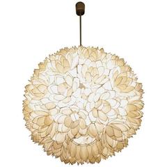 Vintage Capiz Shell Pendant Lamp 1970s