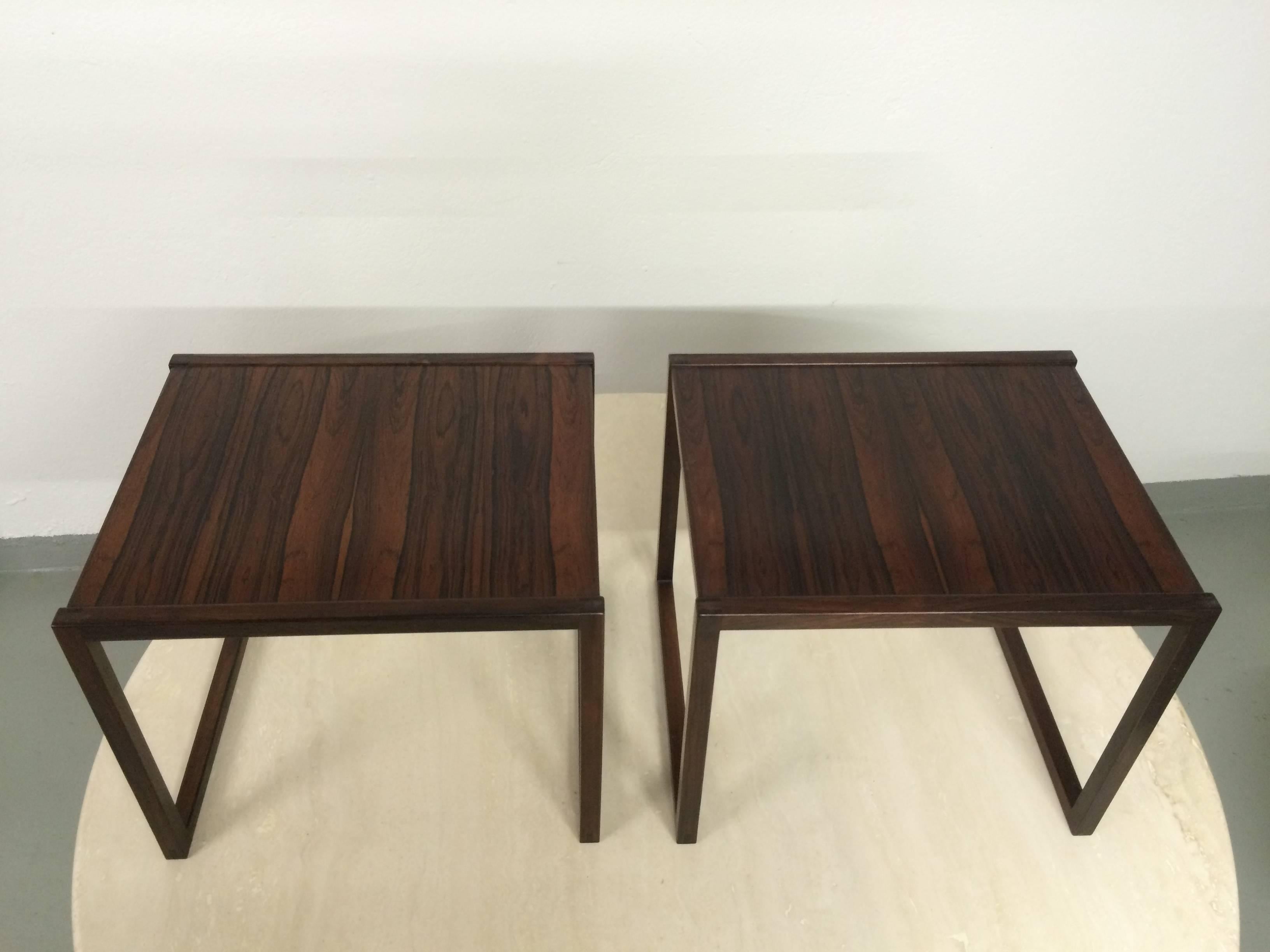 Pair of Rosewood Side Tables 1