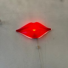 Lampada da parete vintage “Red Lips” in stile Dalí, anni ’70 circa