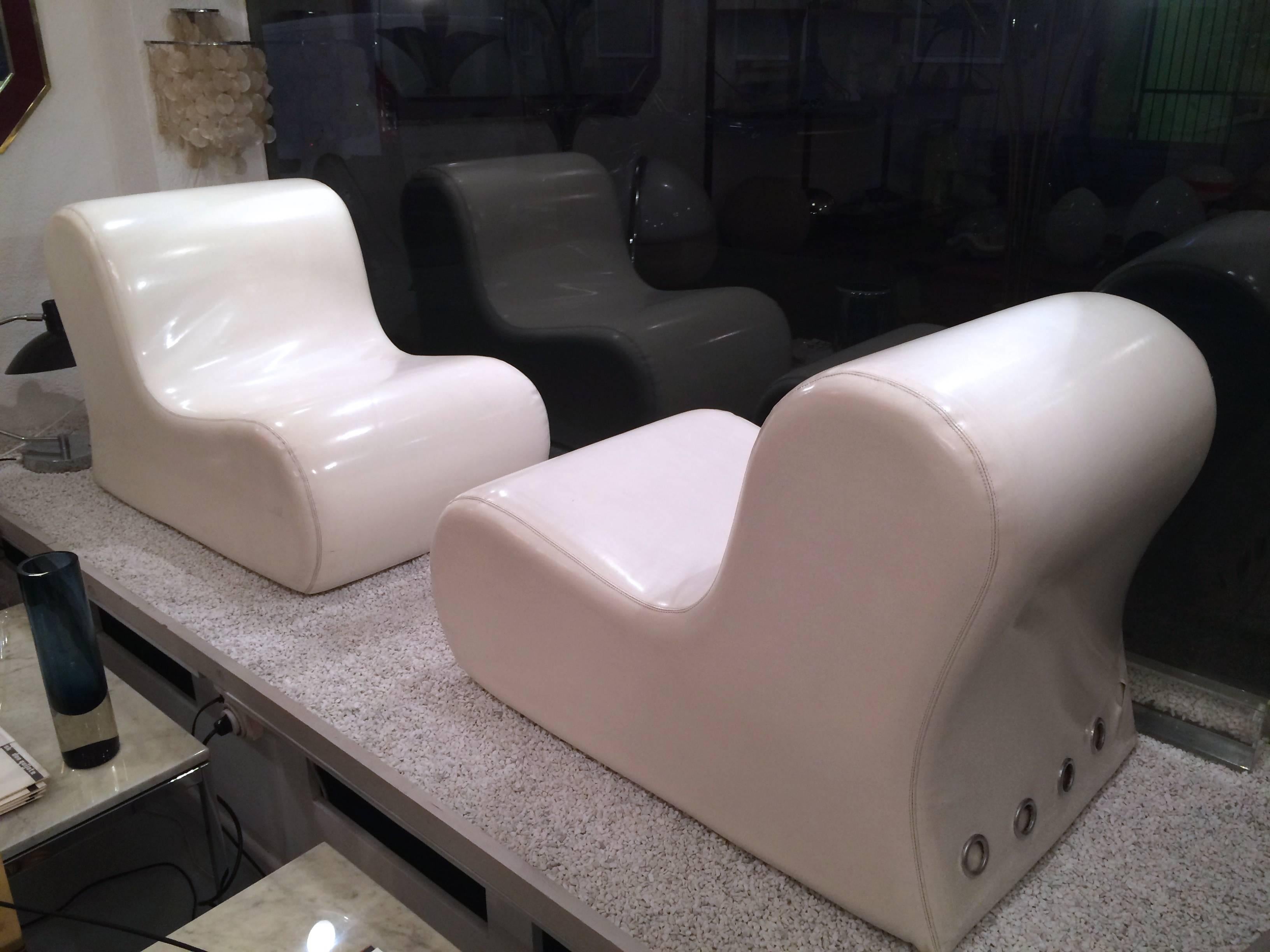 Mid-20th Century Ueli Berger Pair of Vinyl Lounge Chairs