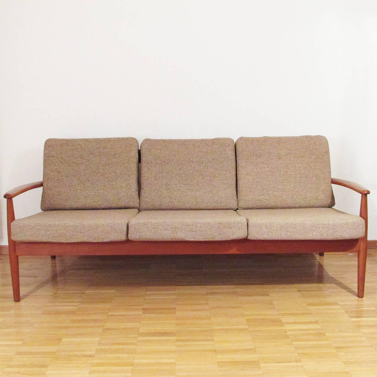 Danish Grete Jalk Teak Three-Seat Sofa