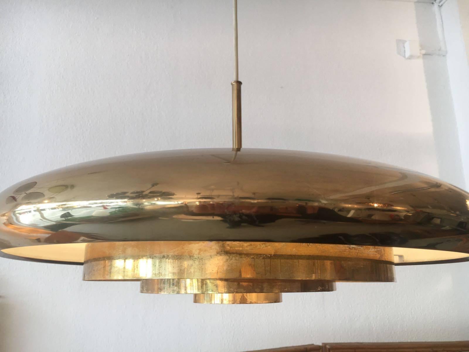 Swedish Brass Pendant Lamp by Boréns