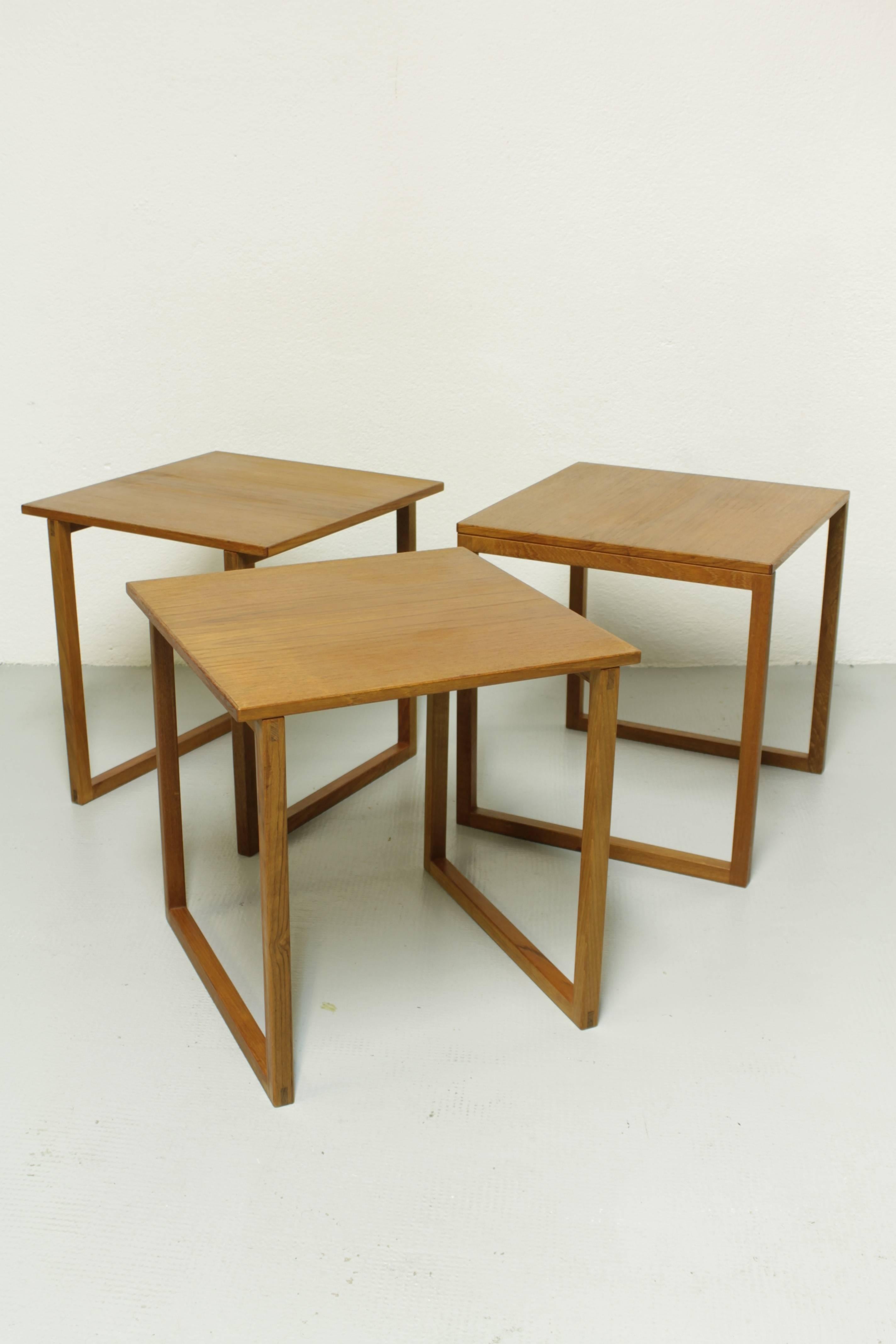 Mid-20th Century Kai Kristiansen Set of Teak Nesting Tables
