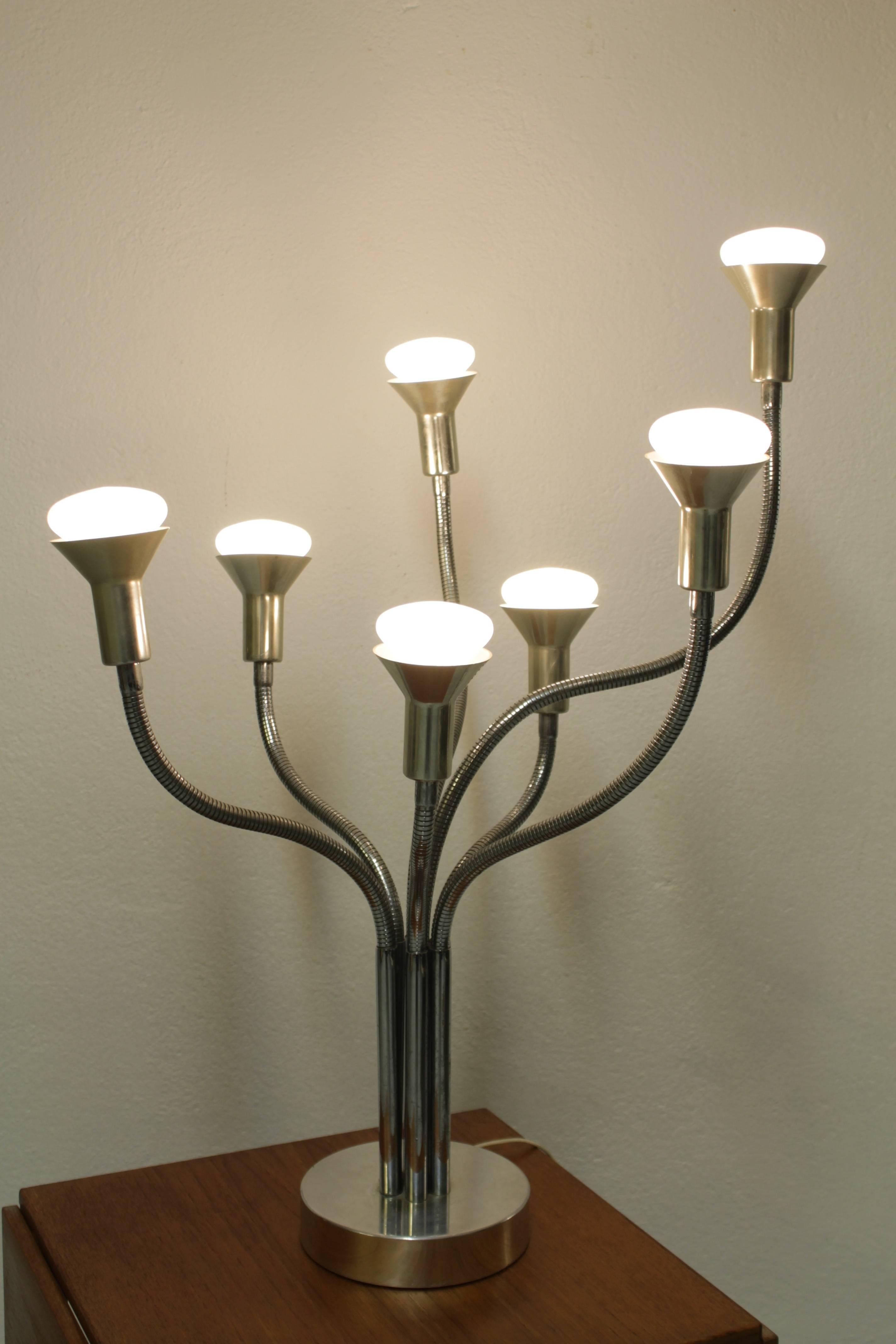 Unknown, 1970s Articulated Chrome Table Lamp 1