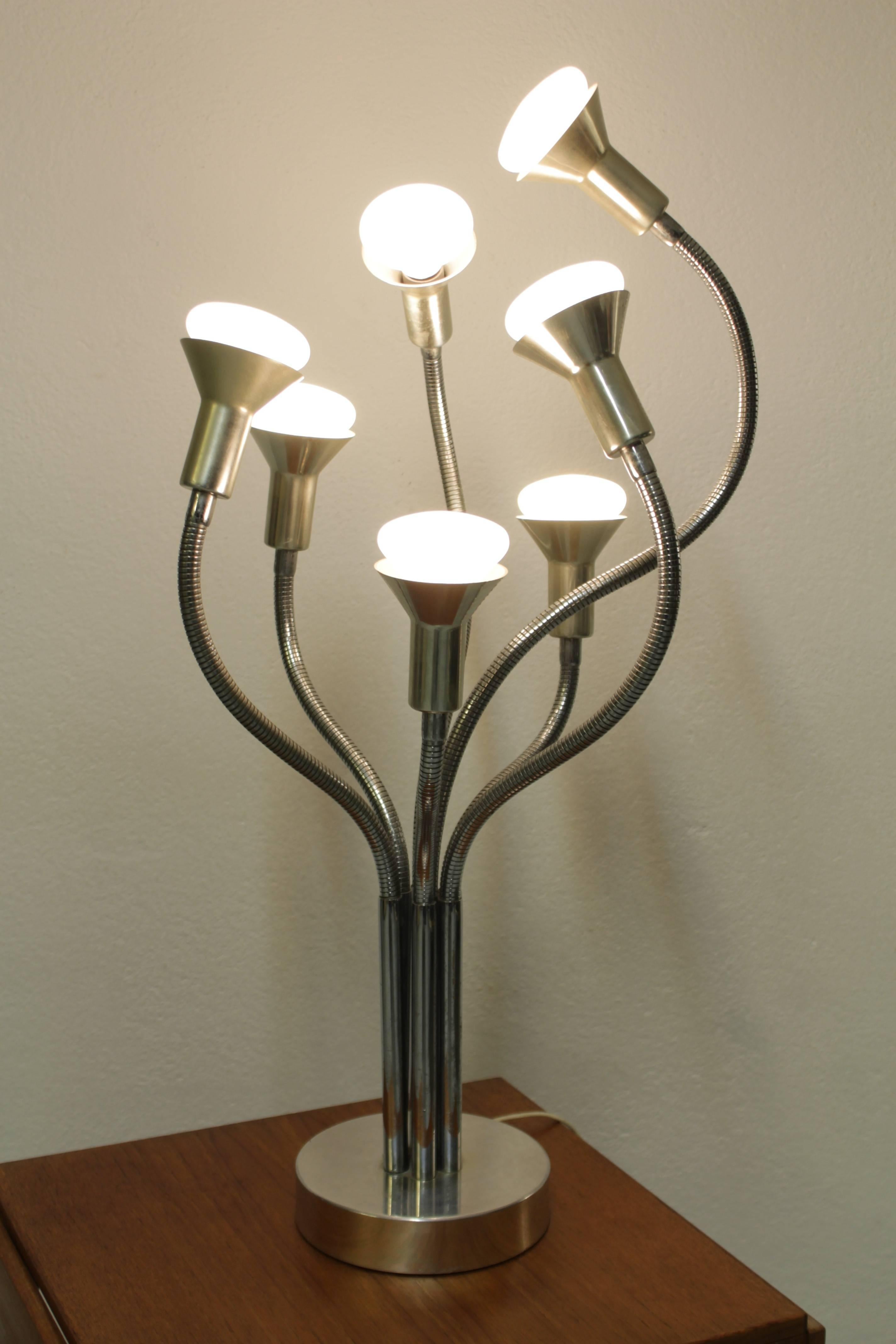 Unknown, 1970s Articulated Chrome Table Lamp 2
