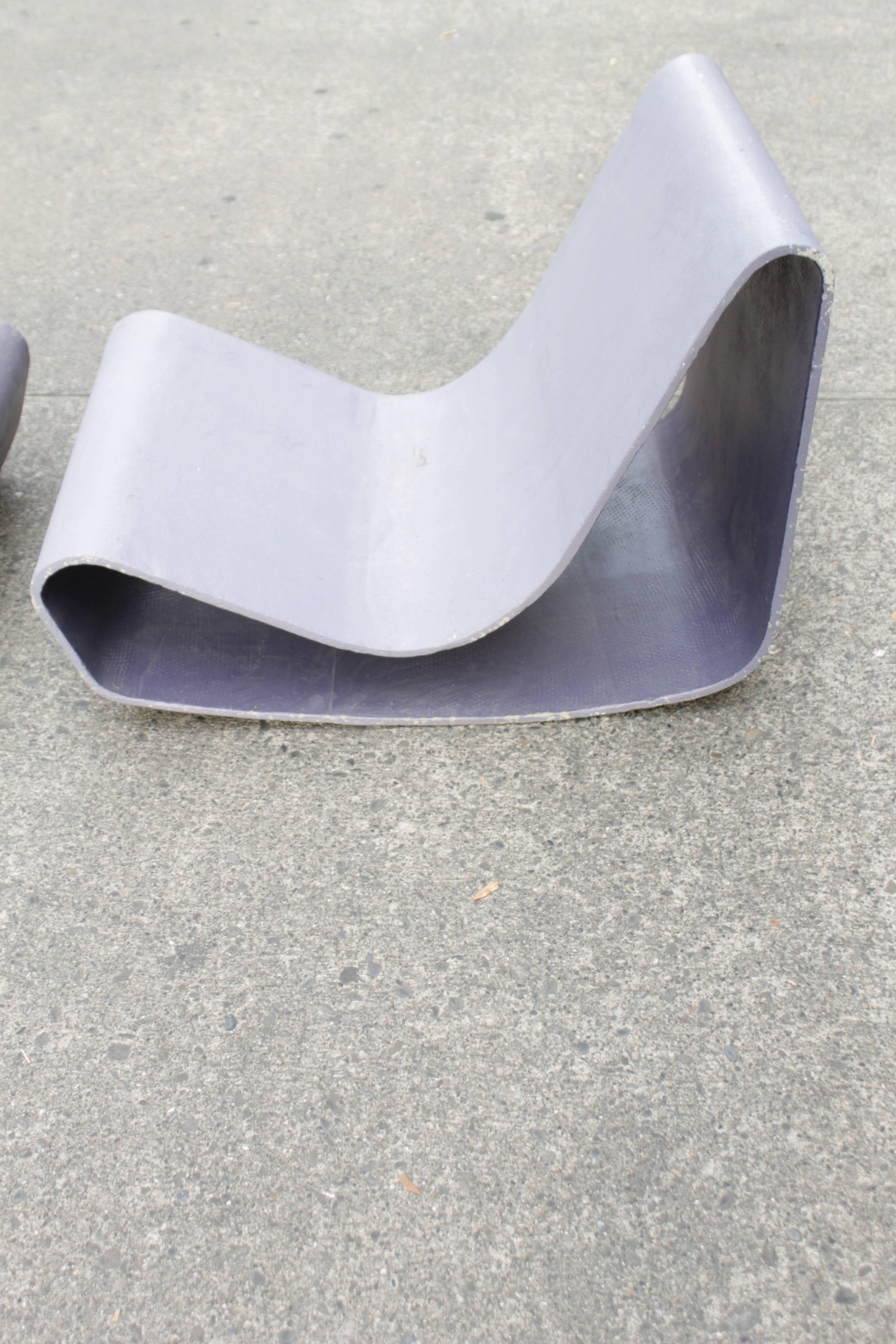 Swiss Pair of Concrete Loop Chair by Willy Guhl