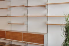 Dieter Rams Walnut and Aluminum Universal Shelving System