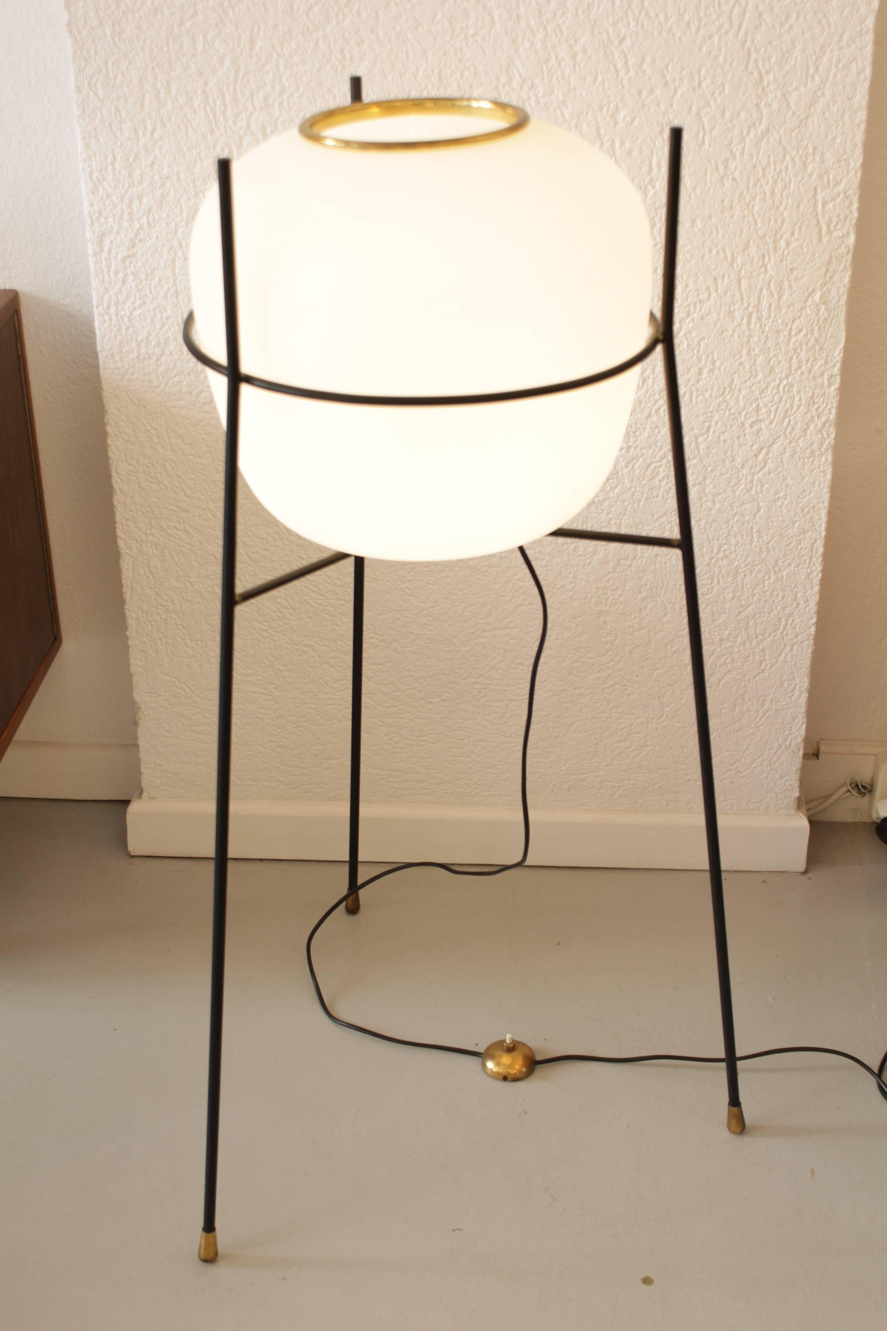 Brass Stilnovo Floor Lamp, 1950s