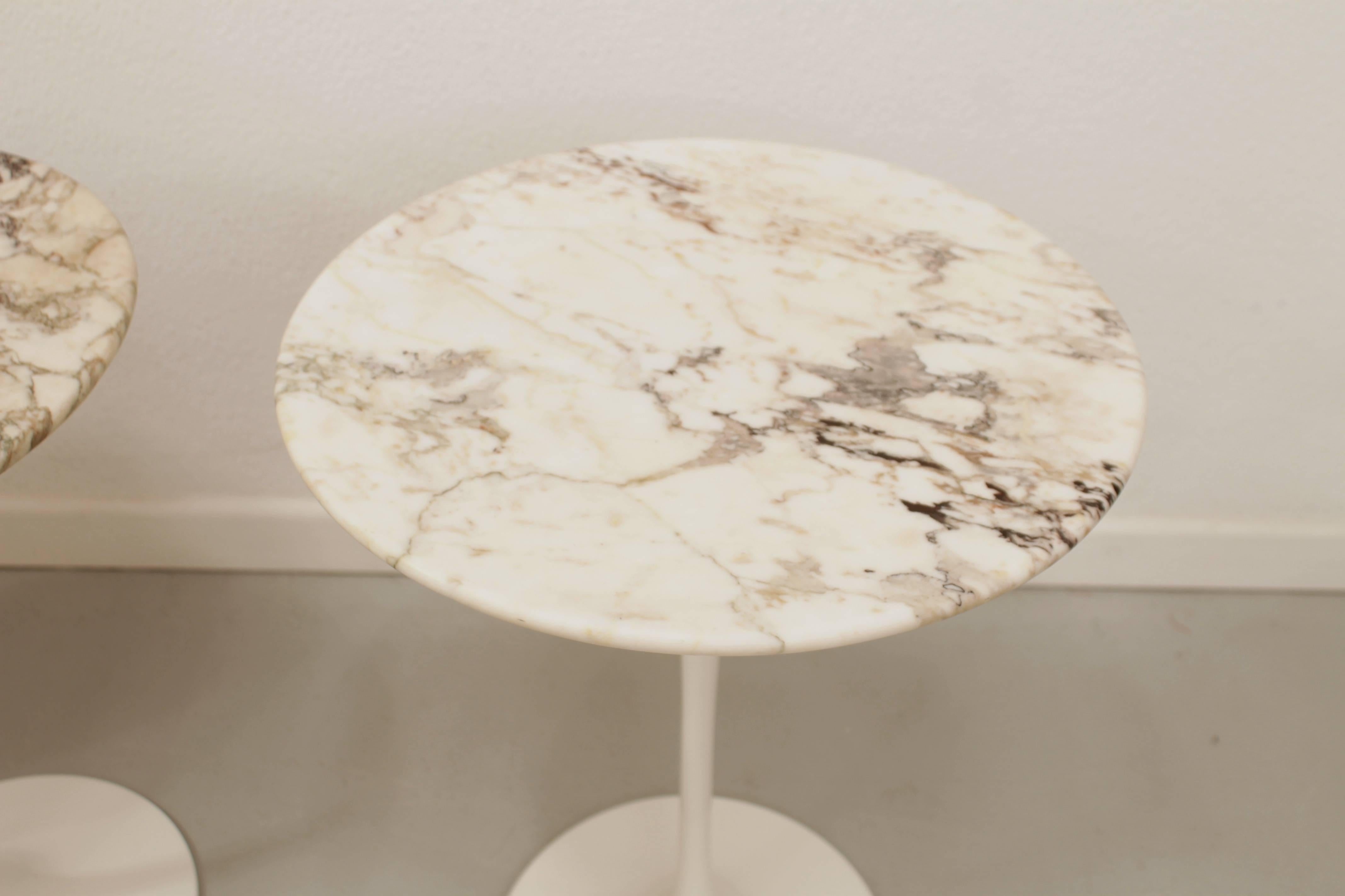 Swiss Pair of Eero Saarinen Knoll Marble Side Tables