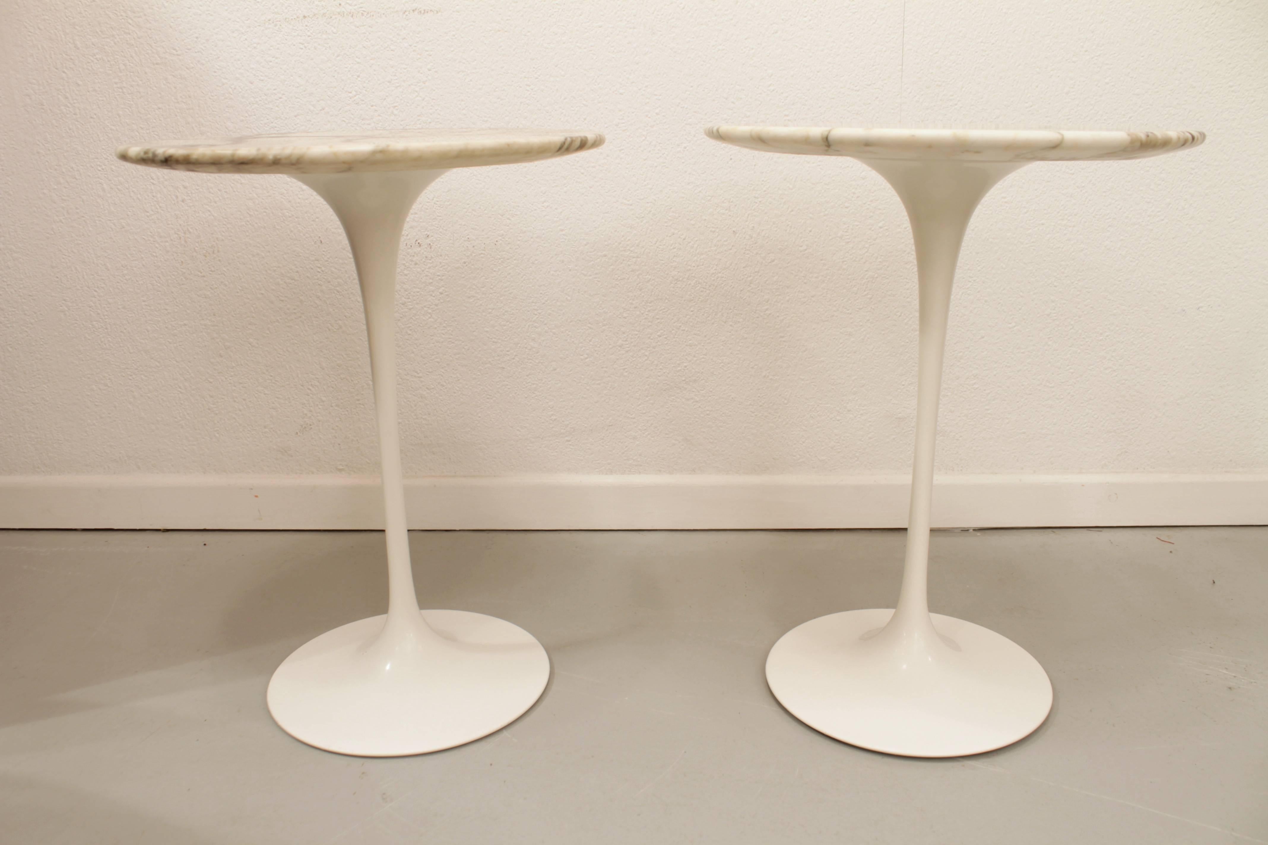 Late 20th Century Pair of Eero Saarinen Knoll Marble Side Tables