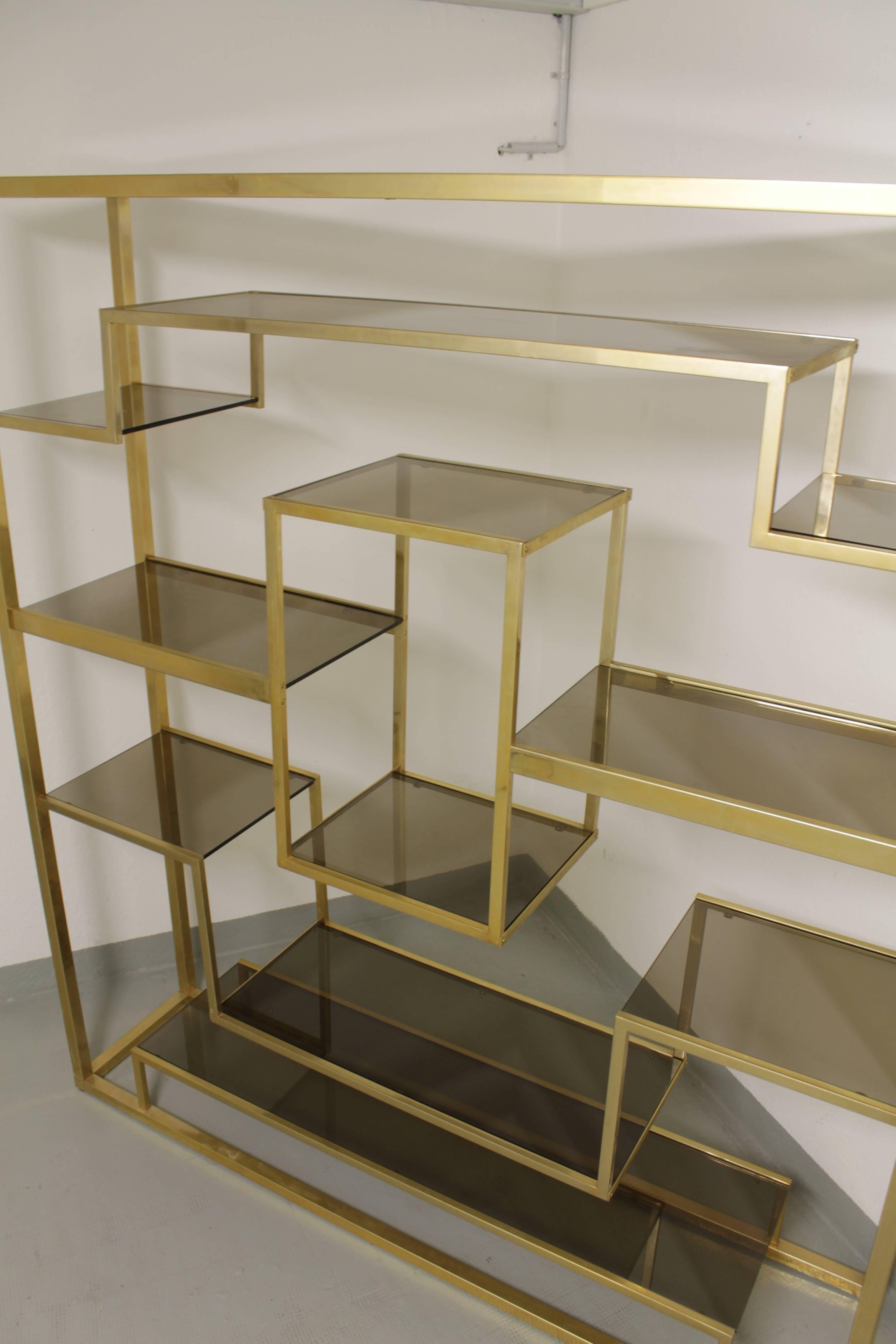 Brass and Glass Shelf by Romeo Rega 1