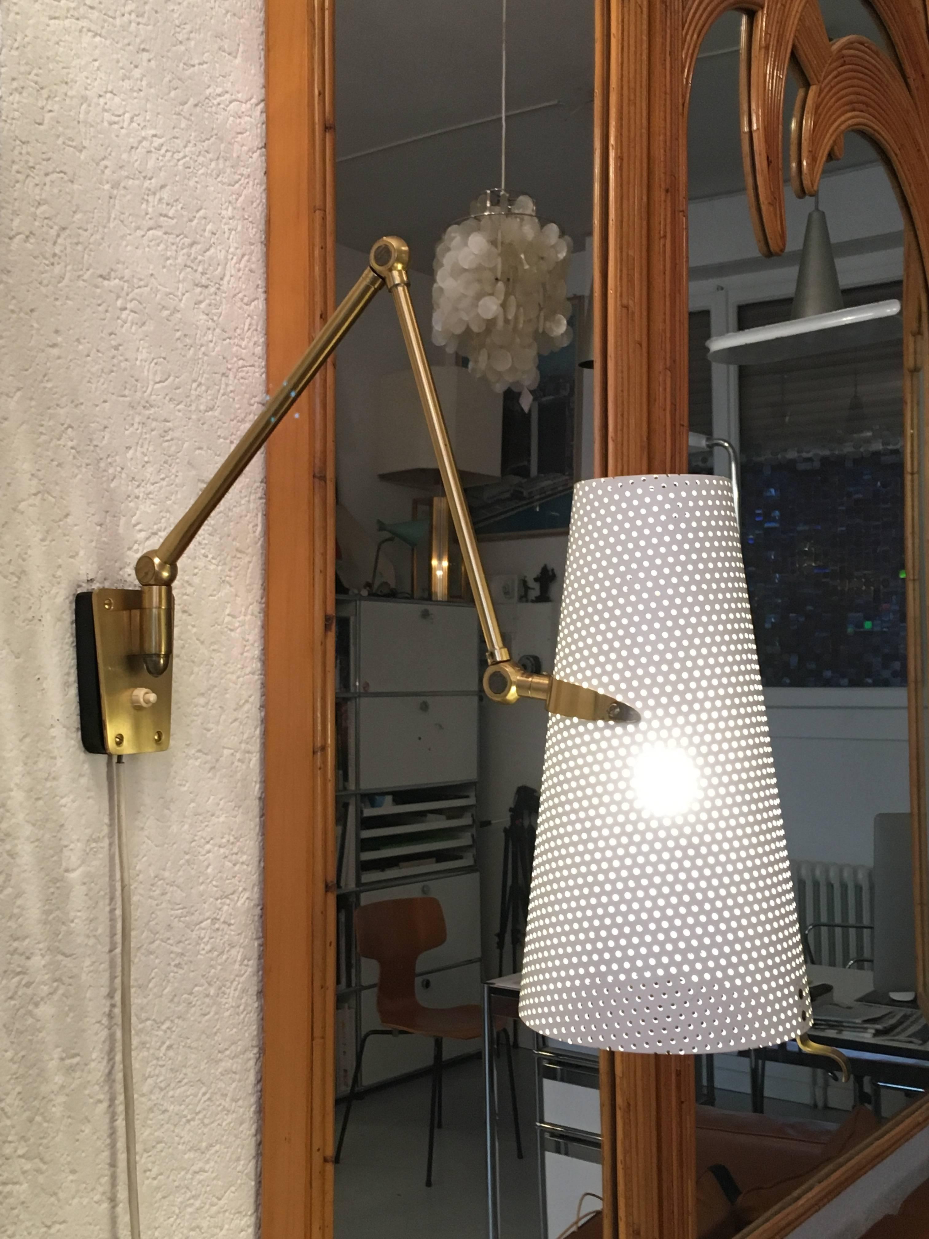 Swiss 1950's Articulated Wall Lamp