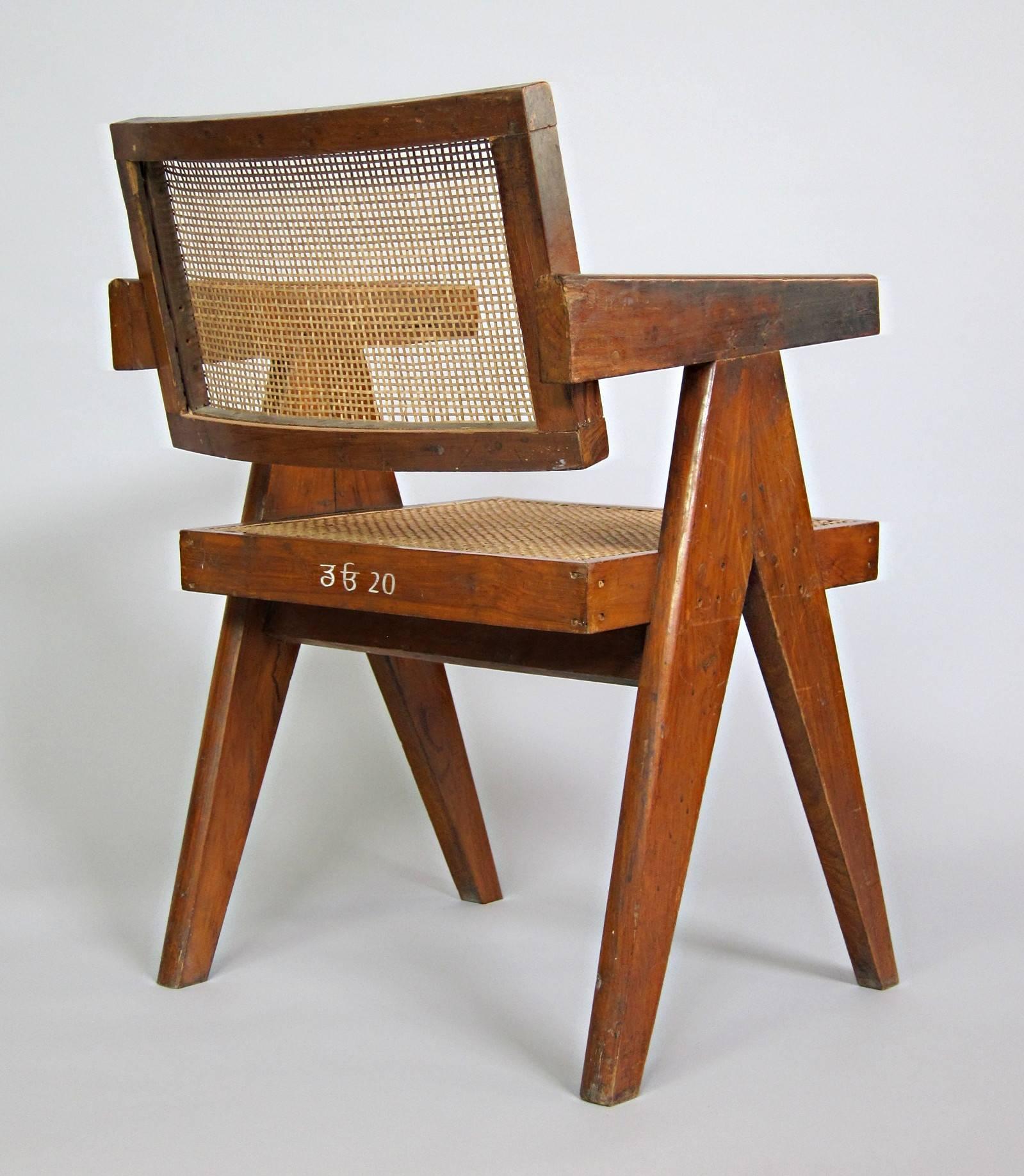 Pierre Jeanneret Marked Chandigarh Desk and Armchair For Sale 1