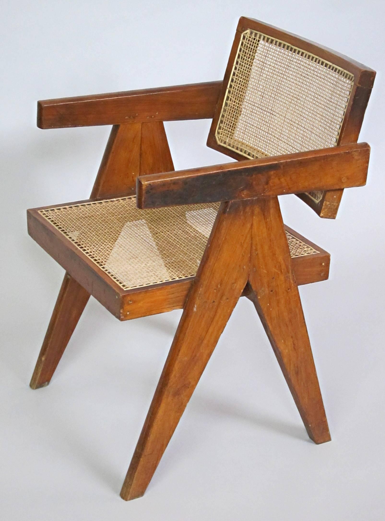 Pierre Jeanneret Marked Chandigarh Desk and Armchair For Sale 3