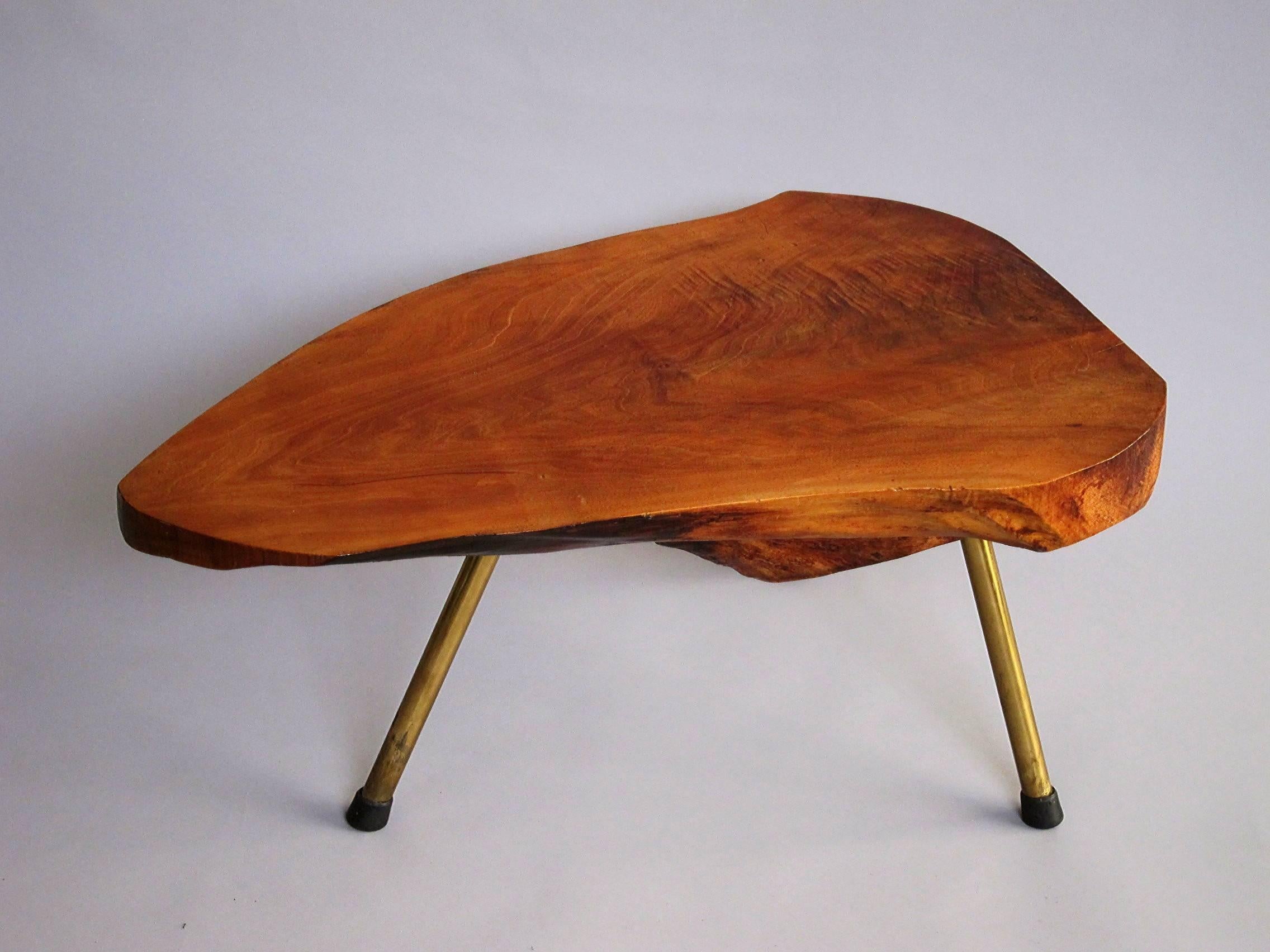 Beautiful wooden coffee table designed by Carl Auboeck and manufactured by Werstaette Carl Auböck Vienna, Austria in the 1950s.