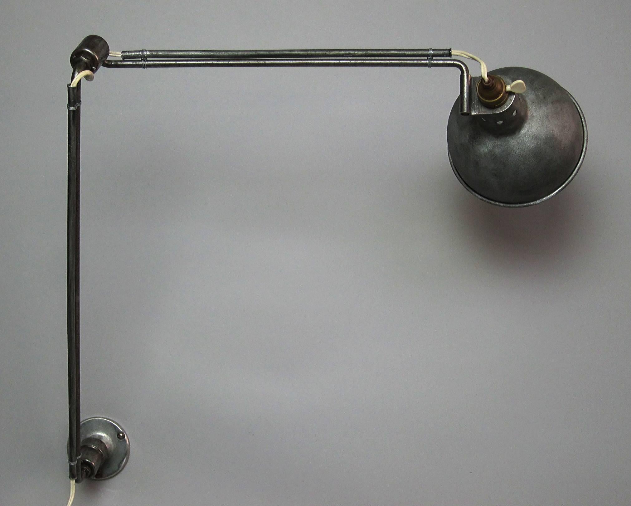 Industrial Georges Houillon Wall Lamp, France, 1930 For Sale