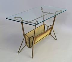 Italian Coffee Table with Magazine Rack, 1950s