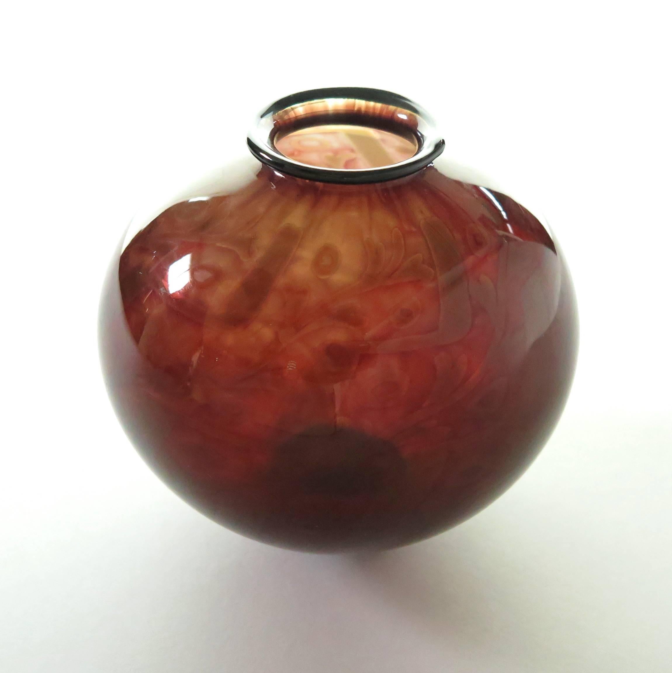 Early 20th Century Orrefors Slip Graal Glass by Simon Gate, 1930 For Sale