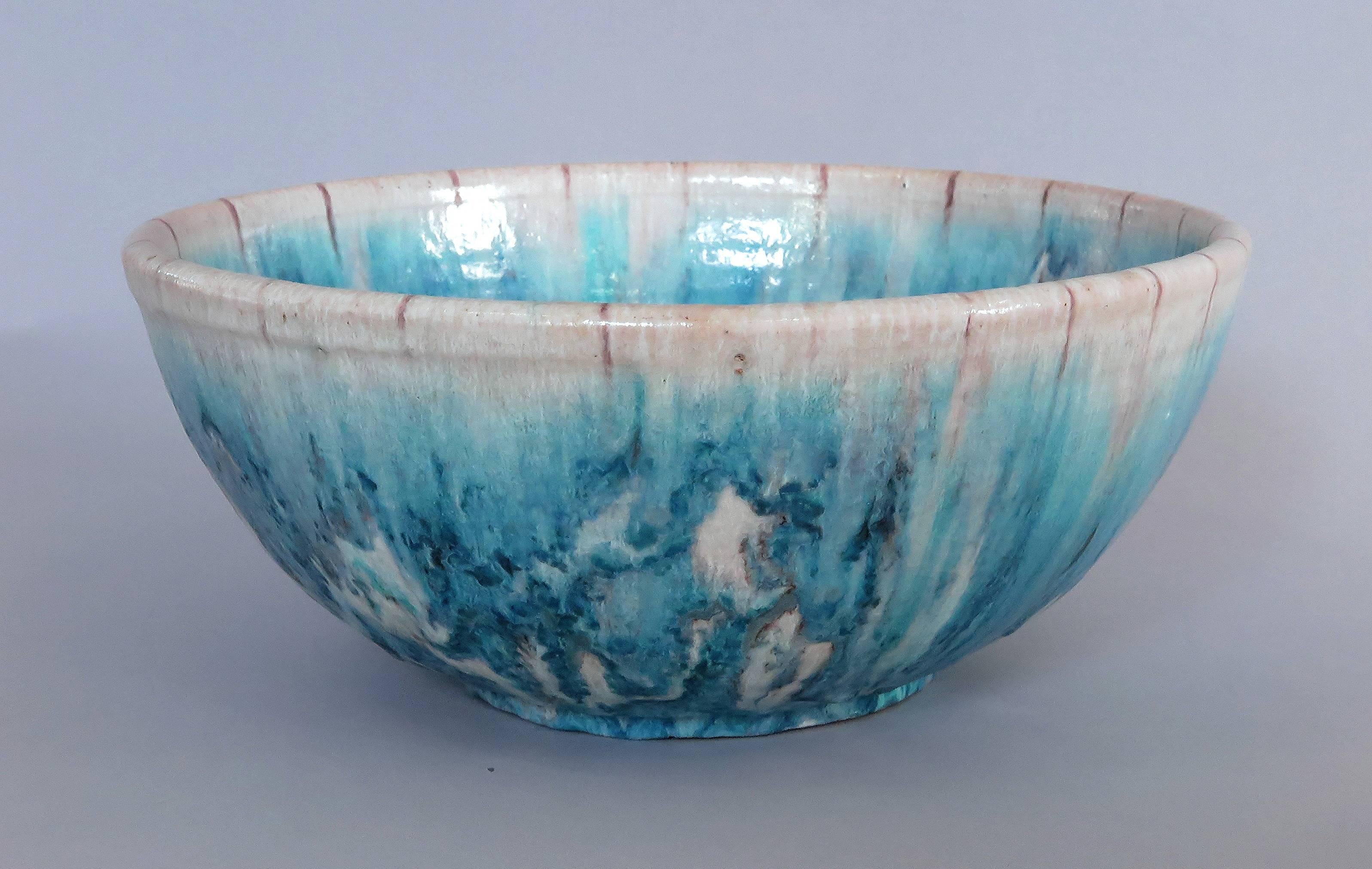 Mid-Century Modern Guido Gambone Ceramic Bowl, 1950s For Sale