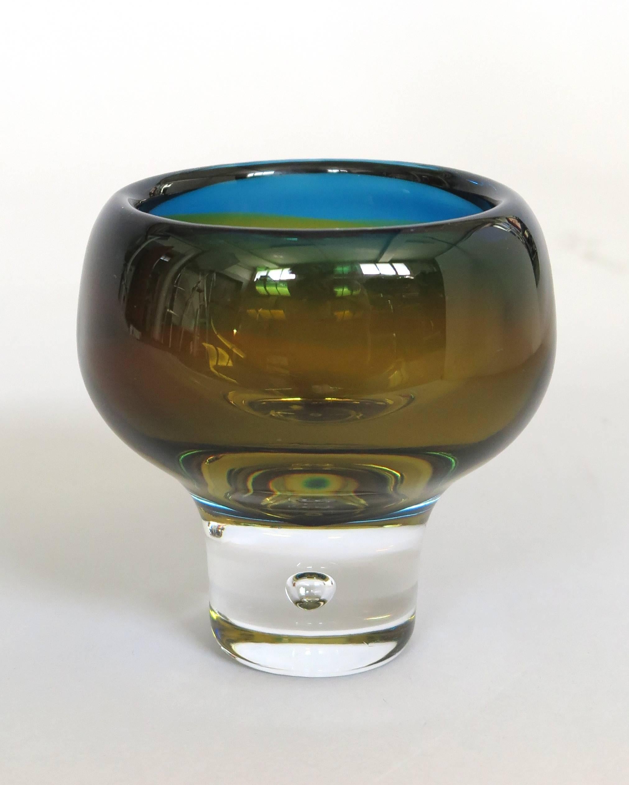 Swedish Glass Bowl by Vikke Lindstrand, Sweden, 1960s