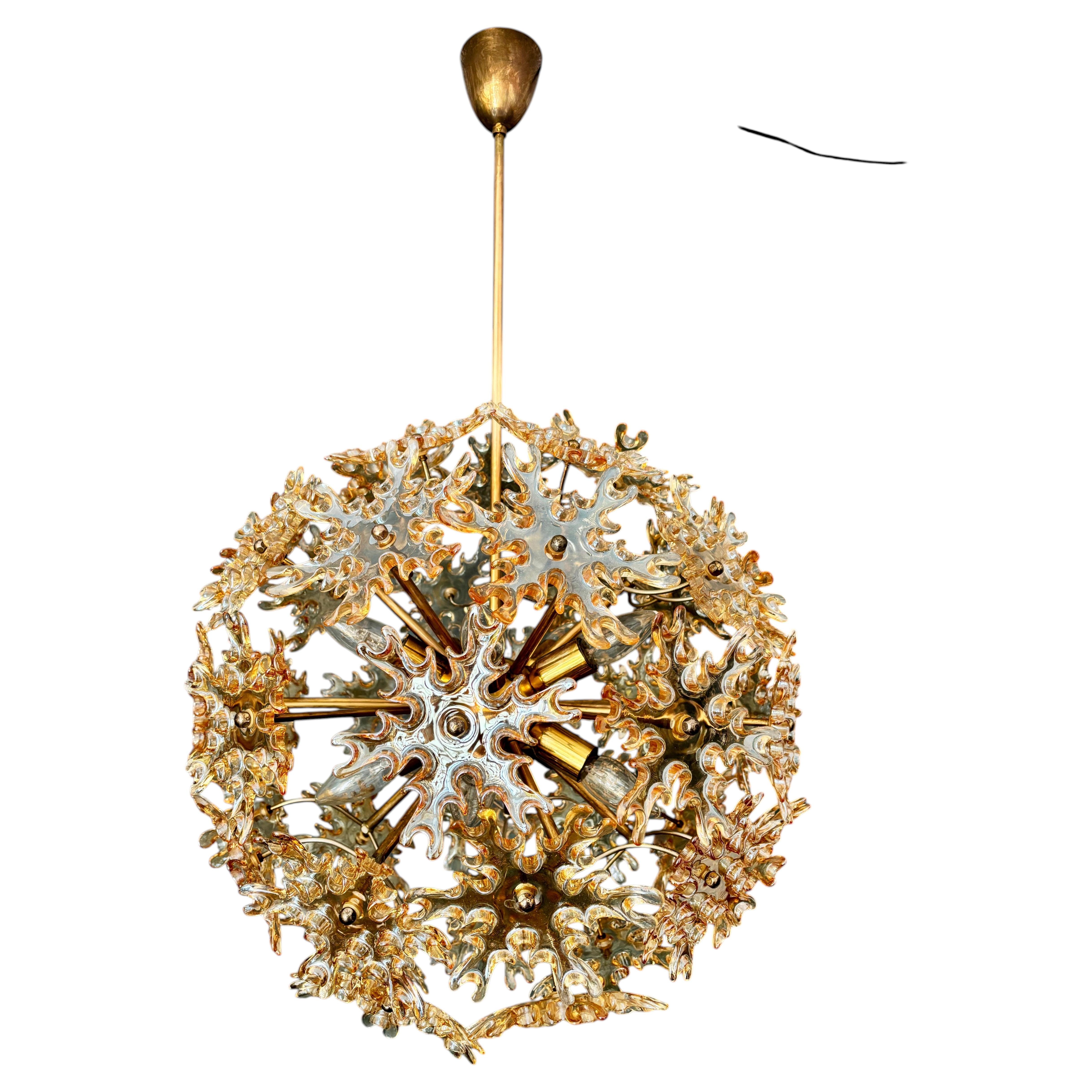 Large Sputnik-Murano chandelier For Sale
