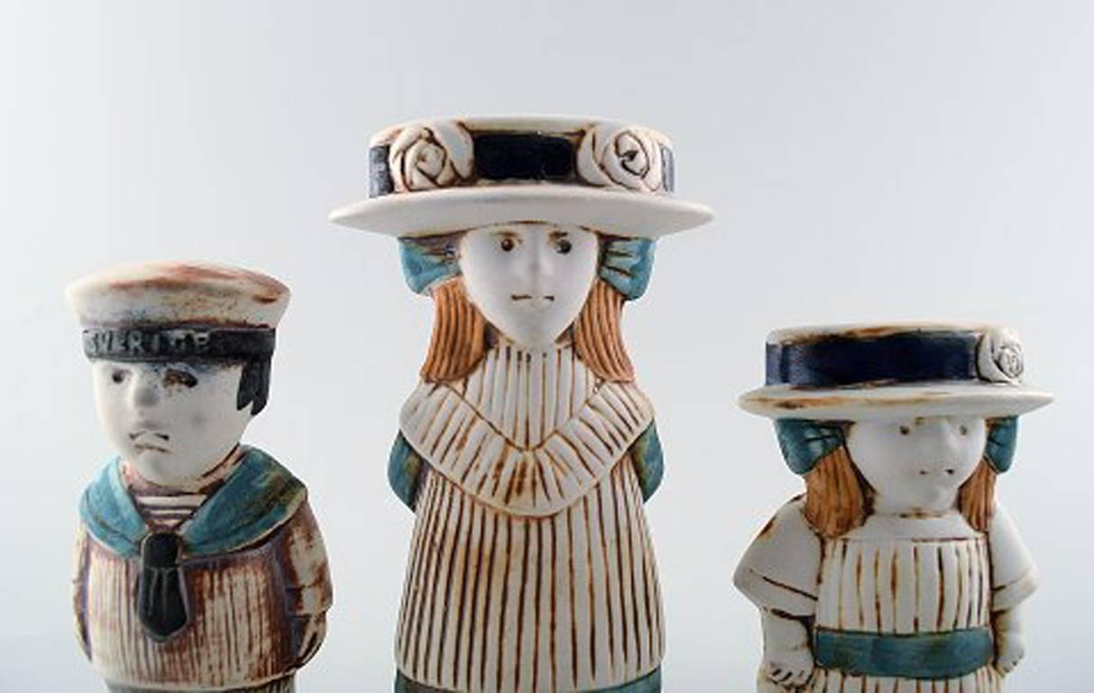 Gustavsberg Lisa Larsson pottery, three child figures 