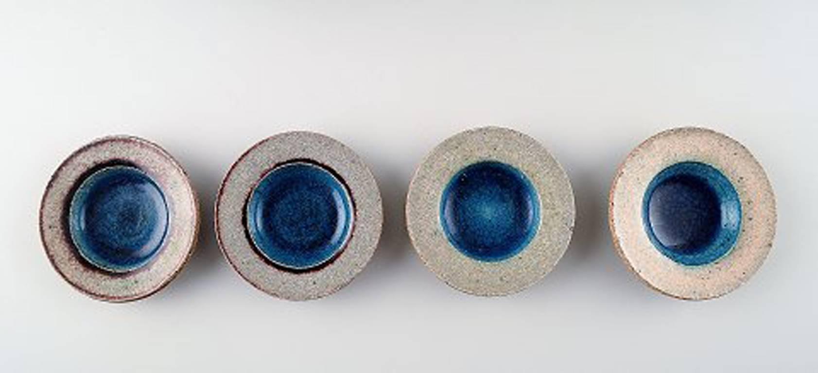 Sept pièces Khler, HAK, vase et petits bols en grès émaillé, Danemark, années 1960 1