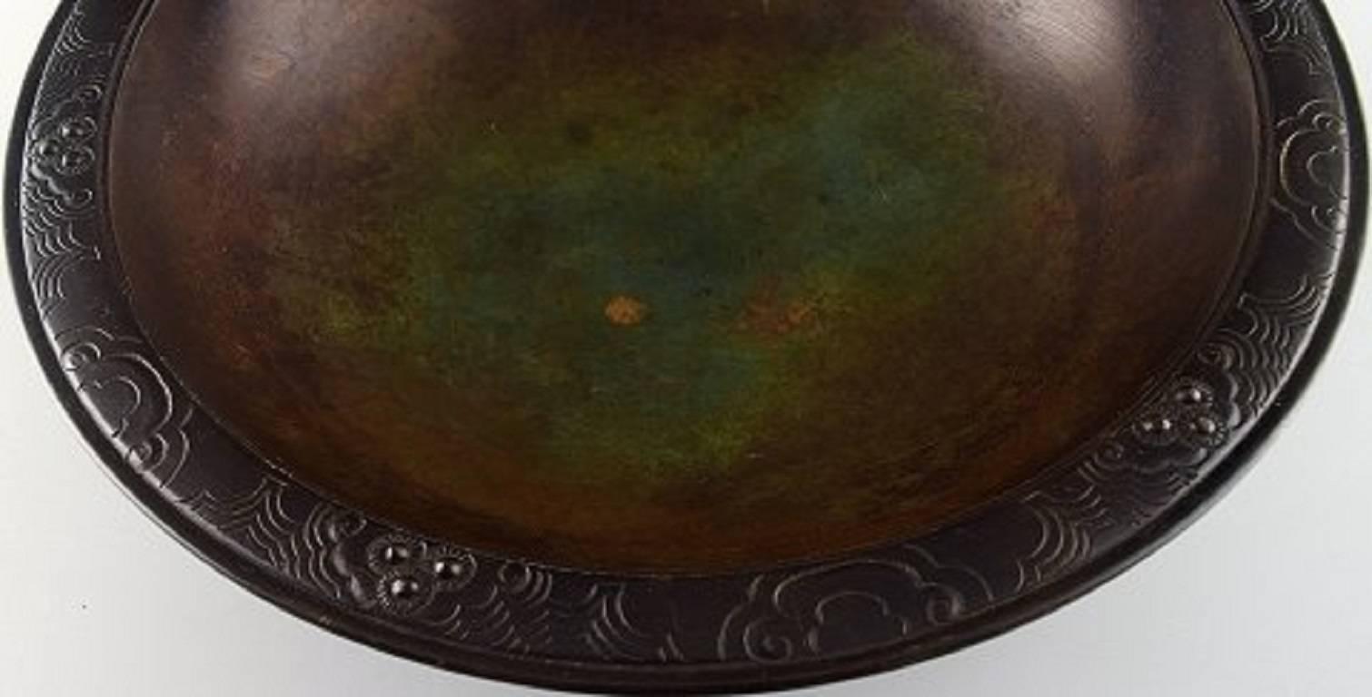 Just Andersen Art Deco Bronze Bowl, Signed B 8. Danish Design, 1930s In Good Condition In Copenhagen, DK