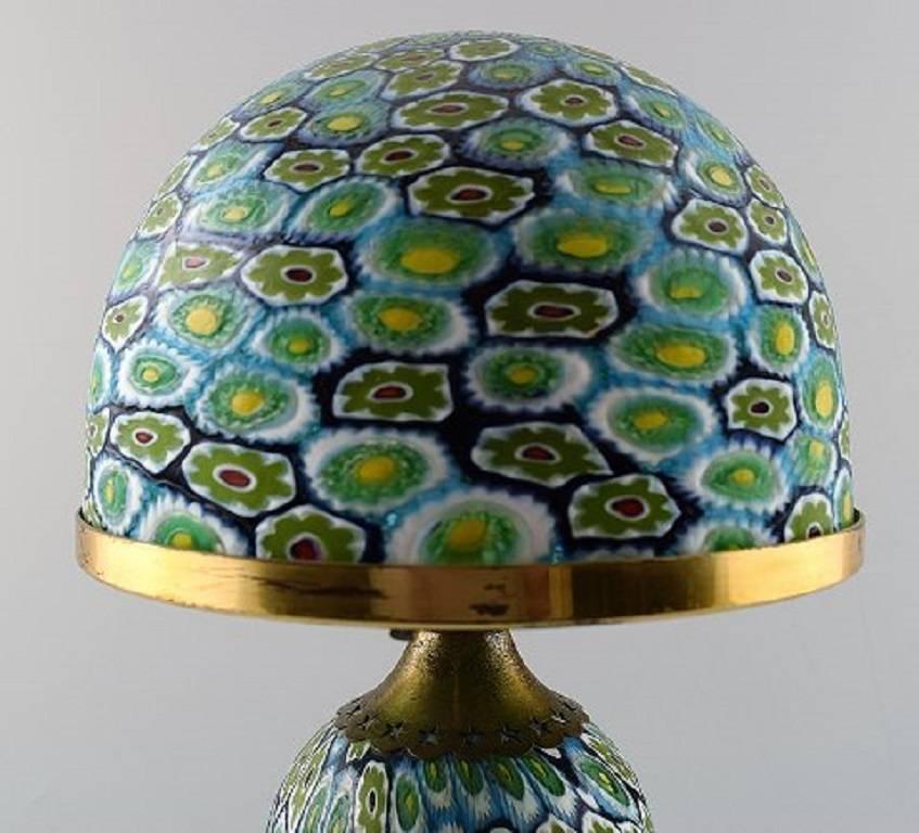 Murano, Millefiori, circa 1960s Table lamp in art glass.

Unstamped.

Measures 36 cm.

In perfect condition.