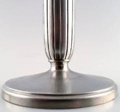 Just Andersen Art Deco Pair of Pewter Candlesticks, No. 2574