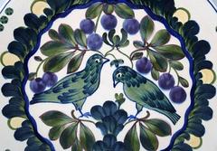 Aluminia Copenhagen, Large Platter, Decorated with Birds, Early 20 Century