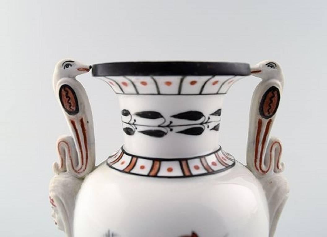 Danish Rare Royal Copenhagen Vase, Egyptian Style, Historicism, 1860s-1870s For Sale