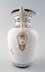 Rare Royal Copenhagen Vase, Egyptian Style, Historicism, 1860s-1870s