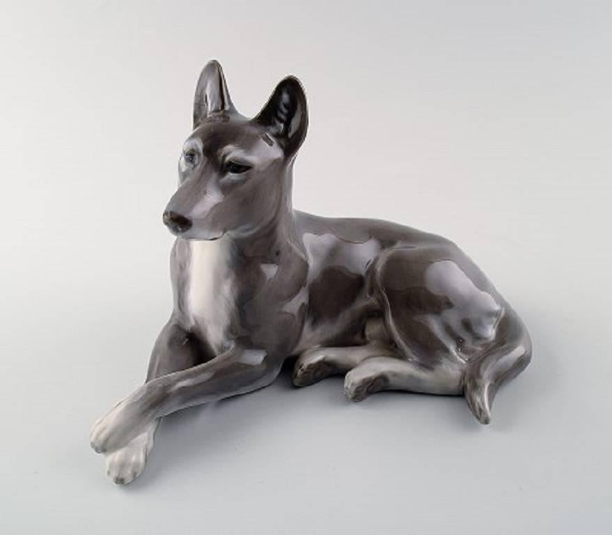 Rare Royal Copenhagen Alsatian German shepherd, number 2940.

Perfect condition, 1st factory quality. 

Rarely seen figurine.

Measures: 18 cm.
 