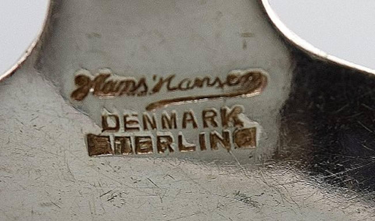 Danish Hans Hansen Silver No. 6 Silver Flatware in Sterling Silver, Denmark