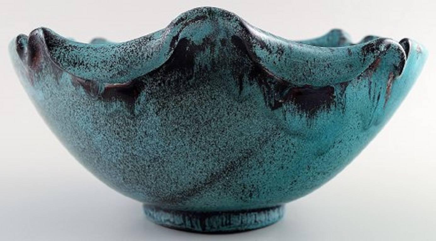 Danish Kähler, HAK, Glazed Ceramic Bowl, 1930s, Designed by Svend Hammershøi