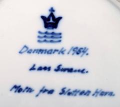 Lars Swane Unique Plate for Royal Copenhagen, Hand-Painted, 1954