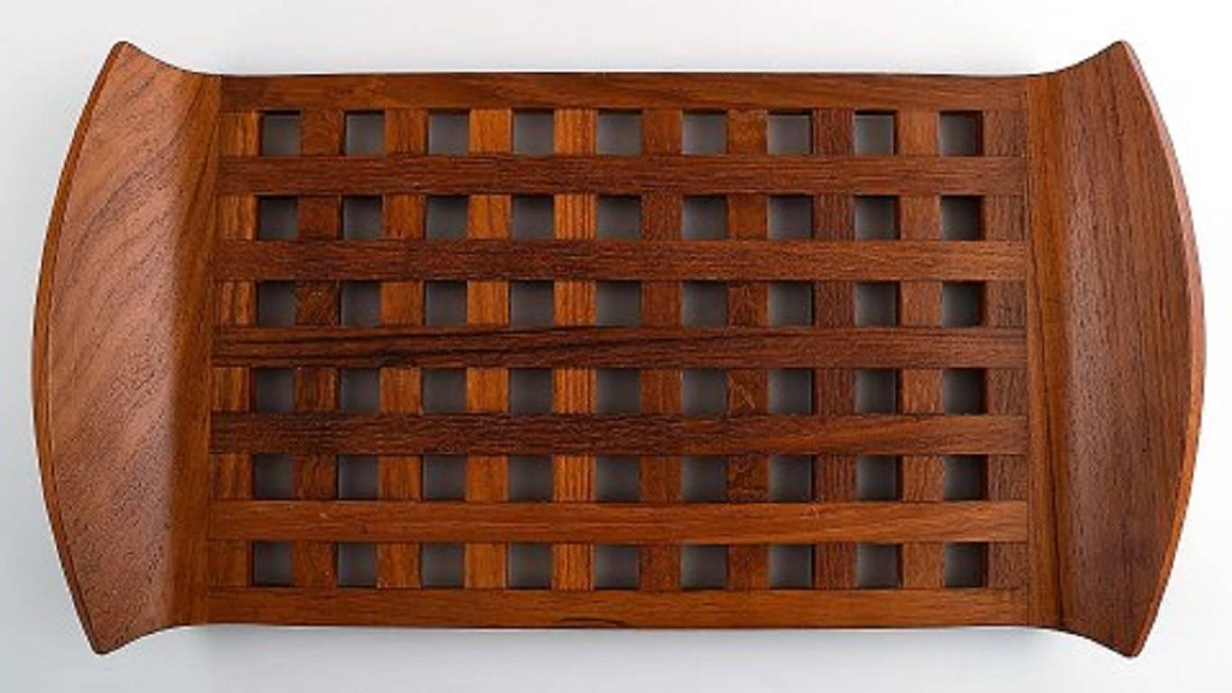 Jens Harald Quistgaard, Tray in Teak with Six Containers in Colored Glass In Good Condition In Copenhagen, DK