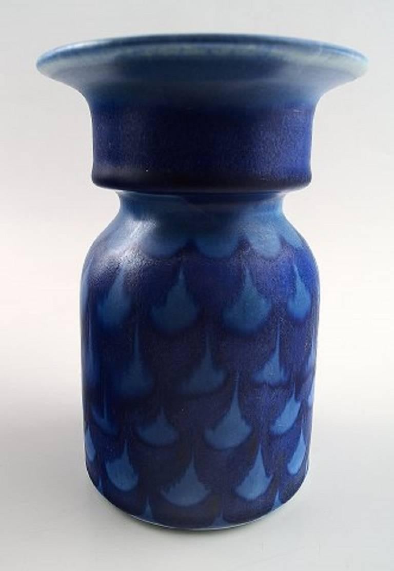 Scandinavian Modern Margareta Hennix for Gustavsberg, Two Modern Ceramic Vases, Hand-Painted For Sale