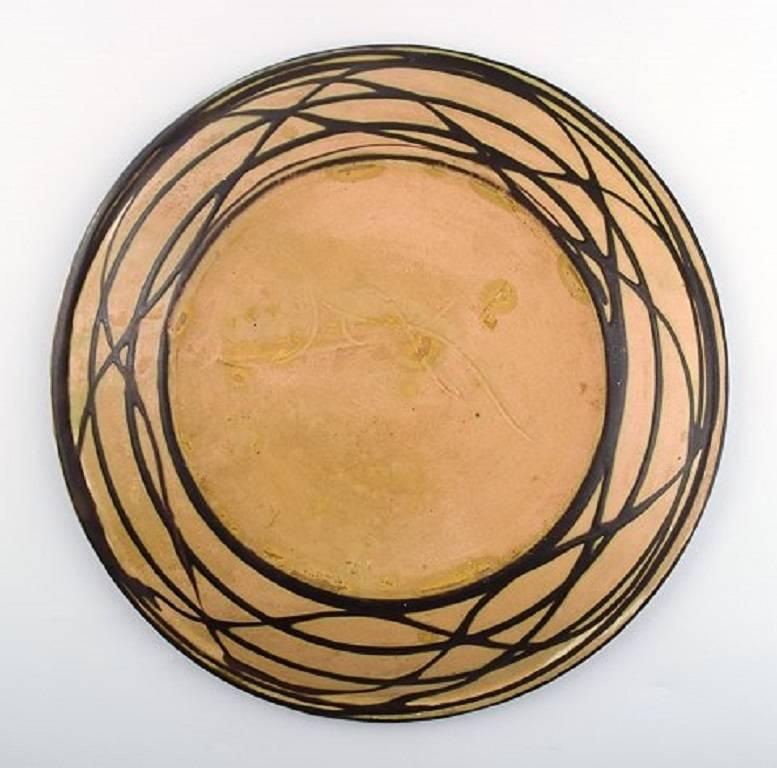 Art Deco Kähler, HAK, Large Glazed Stoneware Dish or Platter, circa 1940s For Sale