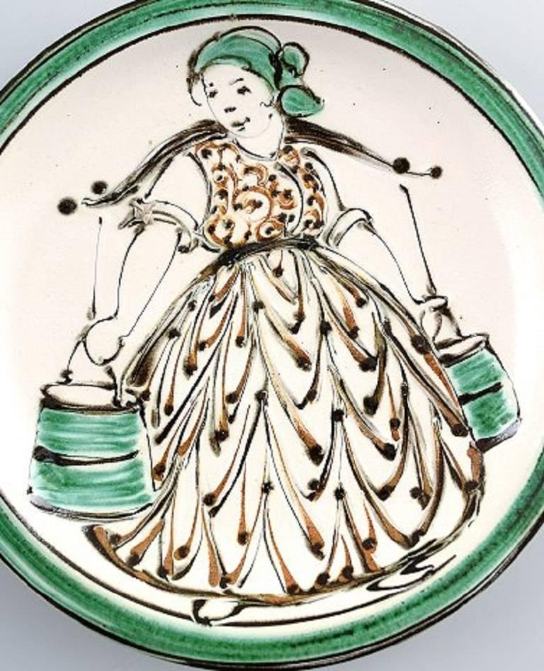 Art Deco Kähler, Denmark, three Rare Glazed Stoneware Dishes, Country Dairy Show, 1931