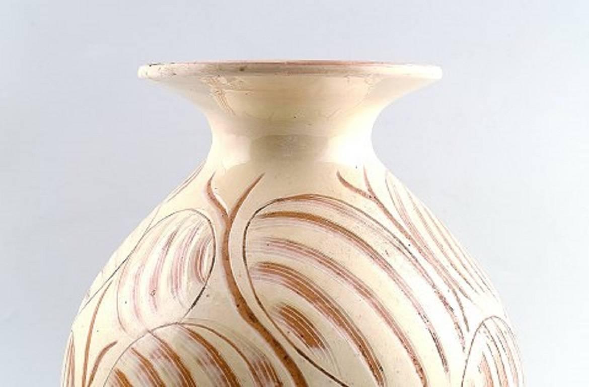 Art Deco Kähler, Denmark, Glazed Stoneware Vase, 1940s