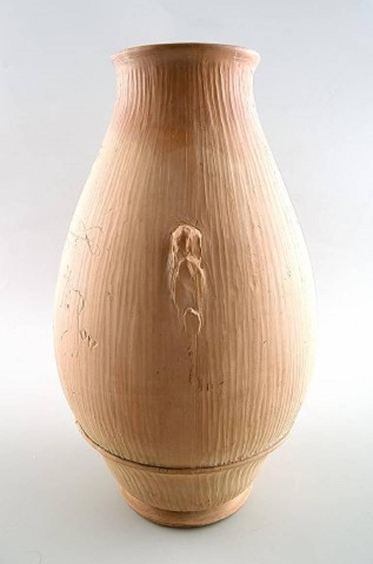 Danish Large Unique Svend Hammershøi for Kähler, Denmark, Unglazed Vase