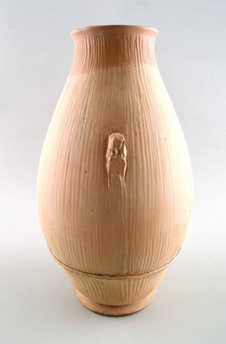Mid-20th Century Large Unique Svend Hammershøi for Kähler, Denmark, Unglazed Vase