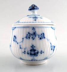 Rare and Antique Royal Copenhagen Blue Fluted Cream Cup with Handle 19th Century