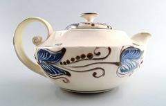 Kähler, Denmark, Glazed Stoneware Teapot with Heater for Tea Lights