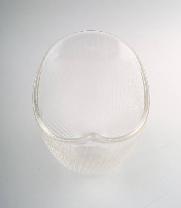 Scandinavian Modern Clear Glass Vase, Tapio Wirkkala for Iittala, Finland, circa 1960