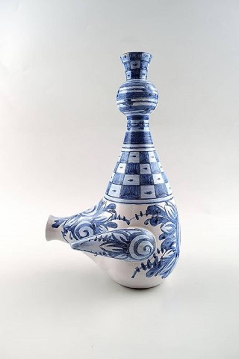Scandinavian Modern Bjorn Wiinblad Unique Ceramics Candlestick / Figurine, Bird, Rare