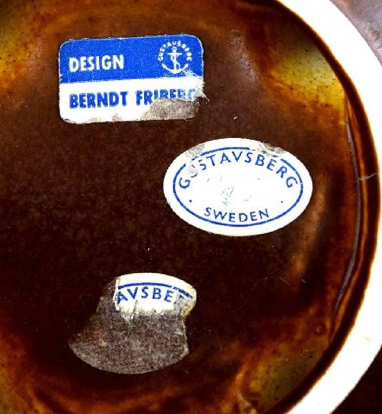 Svedese Berndt Friberg per Gustavsberg Ciotola in ceramica per quattro candele in vendita