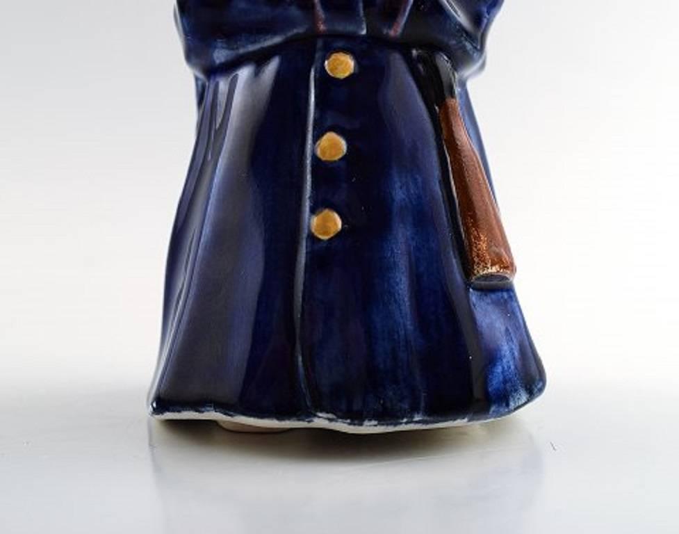 Arts and Crafts Rare Figure of a Soldier from Aluminia/Royal Copenhagen, Candlestick, 1908